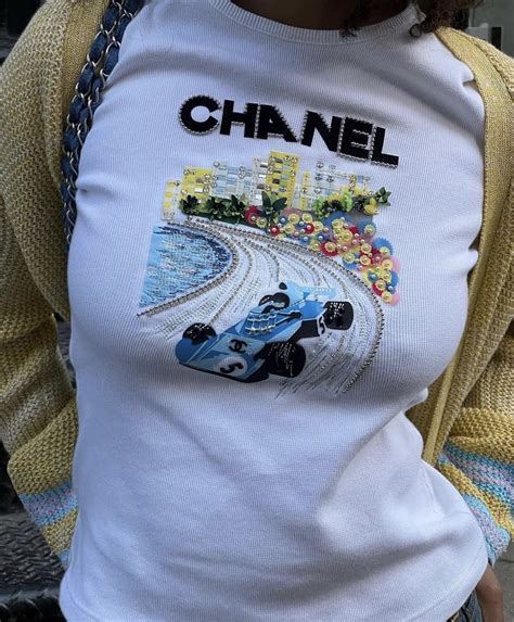 t shirt chanel f1|chanel tee shirt.